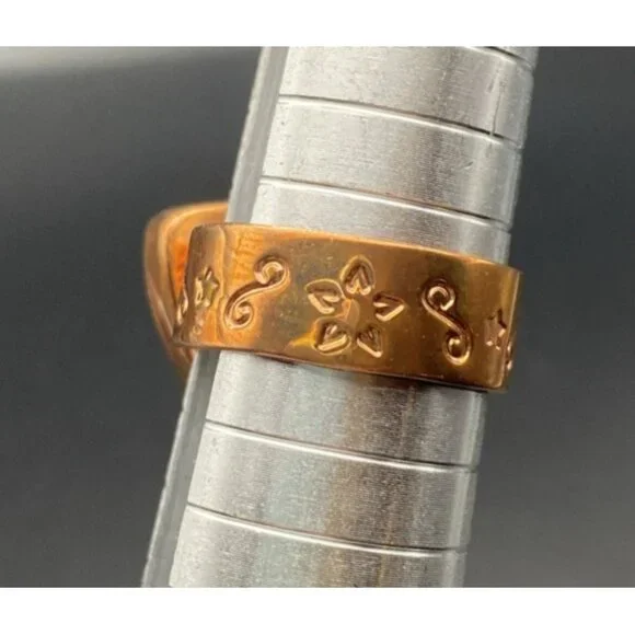 Signed Jay King DTR Copper Ring Size 7.75 Triangular Natural Malachite Cabochon - Picture 9 of 12